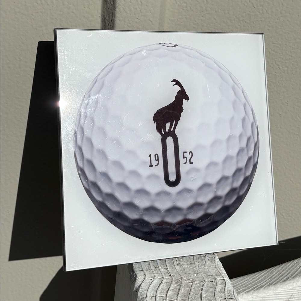 White Golf Ball with Goat Logo